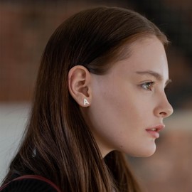 AOROCO G Initial Stud Earrings for girls, Sterling Silver Post Screw Backs Earrings 14K Gold Plated CZ Simulated Diamond Hypoallergenic Alphabet Letter Initial Earrings for Women Girls Jewelry Gifts