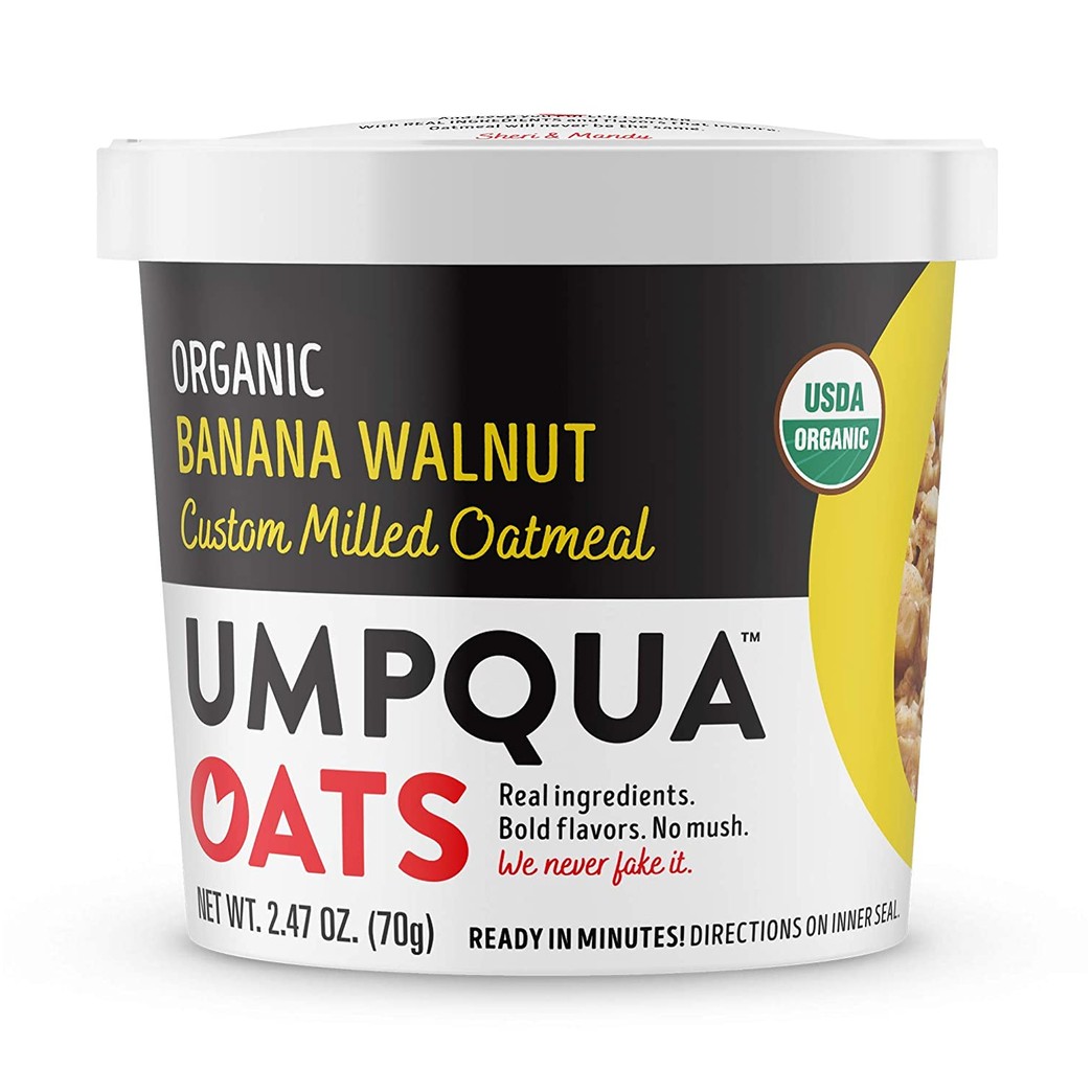 Umpqua Oats | Organic Oatmeal | All Natural, Premium Oat Cups | No Mush, Custom Milled | Non-GMO (8 count) (Organic Banana Walnut)