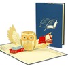 LIN 17529, Pop Up Card, Voucher, Book, Owl, Owl, Pop-Up