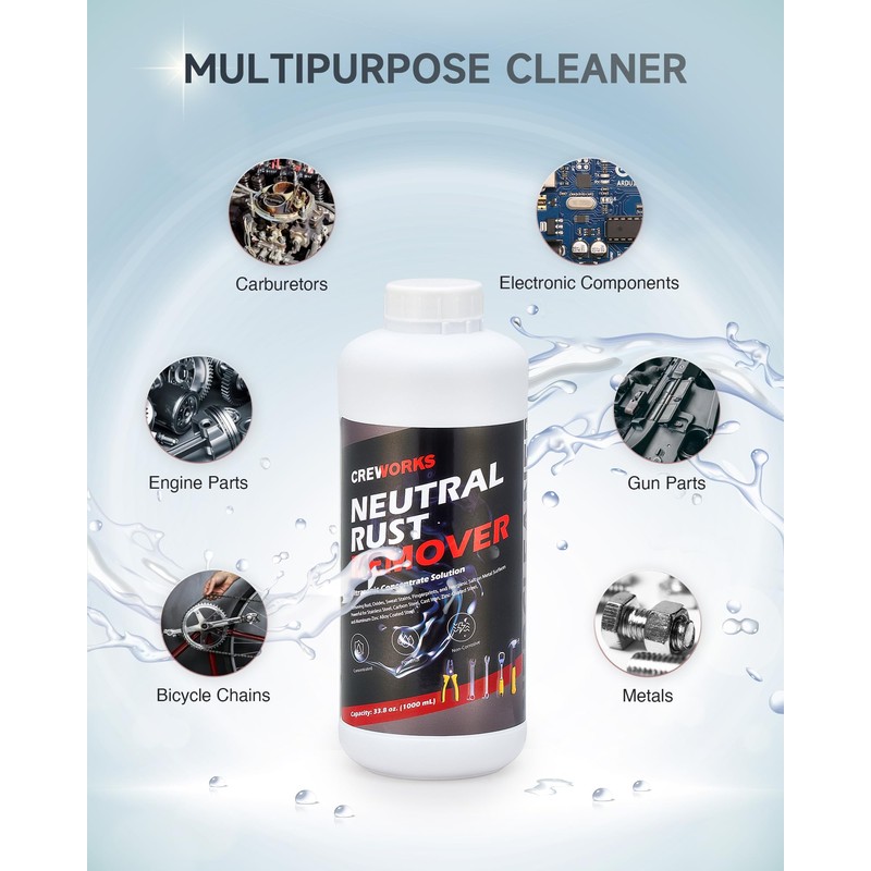 CREWORKS Heavy Duty Rust Remover, 34 fl oz Rust Dissolving