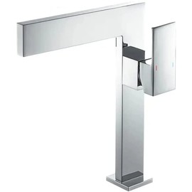 KunMai Chrome Ultra-Thin Bathroom Vessel Sink Faucet Single Handle Waterfall Mixer Tap Solid Brass 1-Hole Lavatory Vanity Sink Faucets (Chrome)