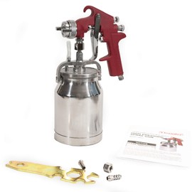 Thunder Hardware 4001J 34 oz Siphon Feed Spray Gun - 1.8mm Nozzle for a Variety of Low Viscosity Paints, Such as Lacquer, Enamel, Stain, Urethane with air Flow and Paint Pattern Control knob