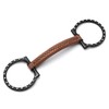 Cavalon D-Ring Soft Leather Silver Dotted Snaffle Bit (6")