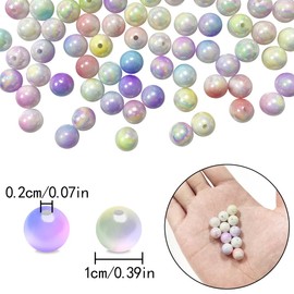 WELANE Pearl Beads, 200 PCS Colorful Round Beads for DIY Jewelry Making, Bracelet Crafts, Hair Accessories (10mm)