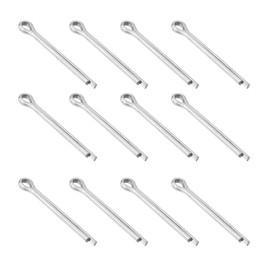 sourcing map 12Pcs 4mmx45mm 304 Stainless Steel Cotter Pin, Split Pin Fastener Clips Split Cotter for Household Appliances, Sports Equipment, Car Mechanics Repair (Silver)
