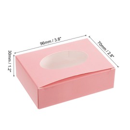 PATIKIL 4"x3"x1" Paper Soap Box with Window, 30 Pack Homemade Soap Boxes Oval Presents Packaging Boxes for Birthday Christmas DIY Craft, Pink
