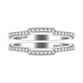 Uloveido 2 Stackable Rings Enhancer for Women 925 Sterling Silver Wedding Engagement Anniversary Promise Rings Enhancer Size 9 Y2191