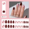 24Pcs Brown Press on Nails Short Square - Fake Nails