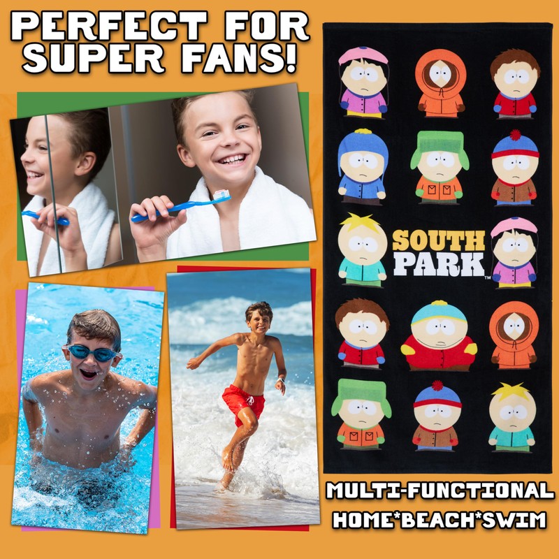 South Park Beach Towel for Adults Teens Soft Absorbent Bath