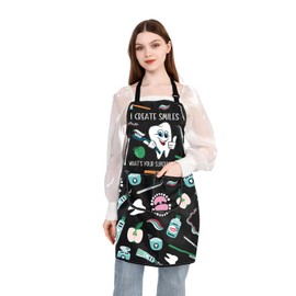 BDPWSS Dental Hygienist Gift Dental Assistant Gift I Create Smile What's Your Superpower Apron With Pocket Dental Doctor Gift (Create Smile APCA)