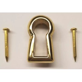 Polish Brass Keyhole Insert cover thread escutcheon antique vintage key desk new