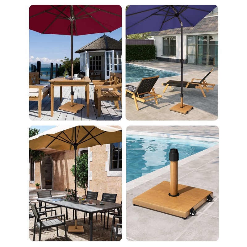 JOINHOM 42lbs Patio Umbrella Base with Wheels - Heavy Duty