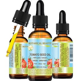 Aceite de semilla de tomate italiano 100% natural prensado en frío, para cara, cuerpo, labios y cabello. 10 ml. "Una de las fuentes naturales más ricas de licopeno, luteína, zeaxantina, phtosteroles y minerales"