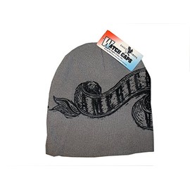 American Valor Script Ribbon Patriotic USA Black Grey Eagle Beanie Stocking Cap Military