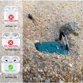 Waterproof Case for AirPods 3rd Generation, MagSafe case, Support MagSafe Wireless Charging,Easy Access to The Standard Lightning Cable,Visible Charging Light. (Green)