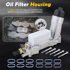926-876 926-959 Aluminum Engine Oil Cooler Oil Filter Housing Adapter Fit for 2011-2016 Dodge Journey Charger Challenger Caravan Durango Avenger Jeep Wrangler Cherokee Chrysler 200 300 3.6L