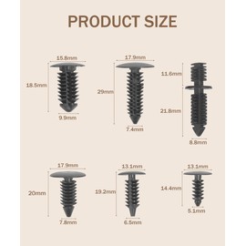 bylikeho 146PCS Auto Body Clips,Universal Nylon Fender Clips,Car Accessories Bumper Shield Retainer Clip,Auto Body Fastener Rivet Clips with Fastener Remover,Automotive Clips Replacement