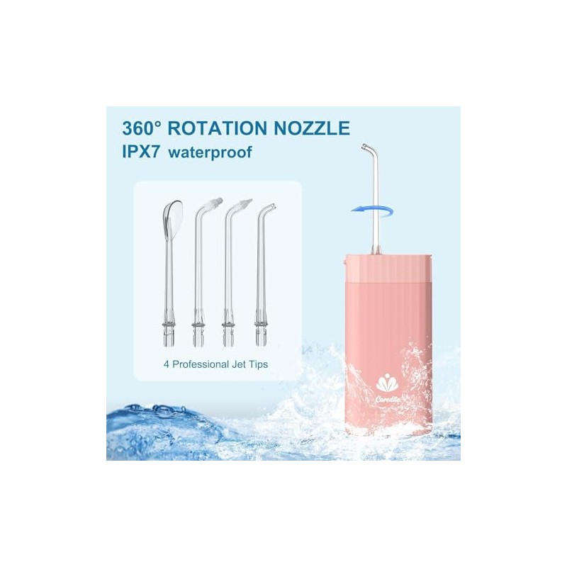 Water Flosser Replacement Nozzles - 360° Rotatable Jet Tips, Durable