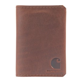 Carhartt Men's Craftsman Leather Wallets, Available in Multiple Styles and Colors, Brown (Front Pocket Bi-fold), One Size