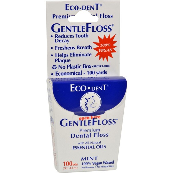 Eco-Dent Premium Dental Floss GentleFloss, Mint Flavored 100 yards (Pack of 5)