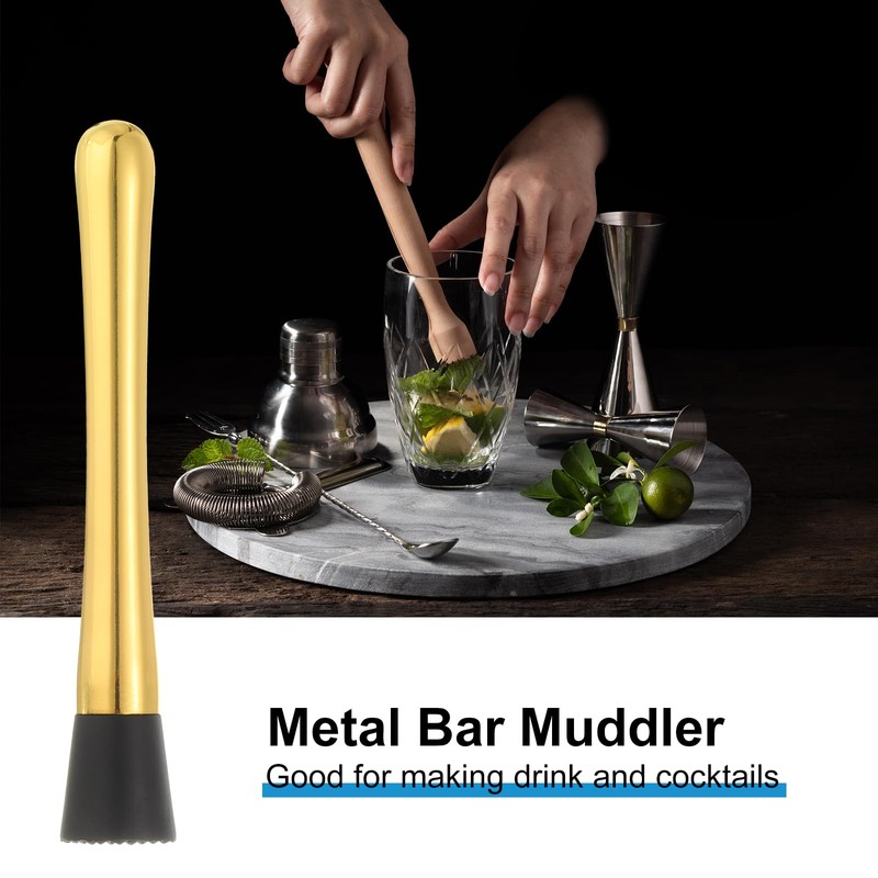 uxcell 8 Inch Stainless Steel Muddler for Cocktail Bar Drink