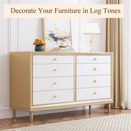 Supkiir 40Pcs Wooden Drawer Knobs, 1.06in Round Mushroom Shape Dresser Knobs, Natural Wood Cabinet Knobs with Screw Unfinished Furniture Knobs for Dresser Drawers Cupboard Door Pulls Handles