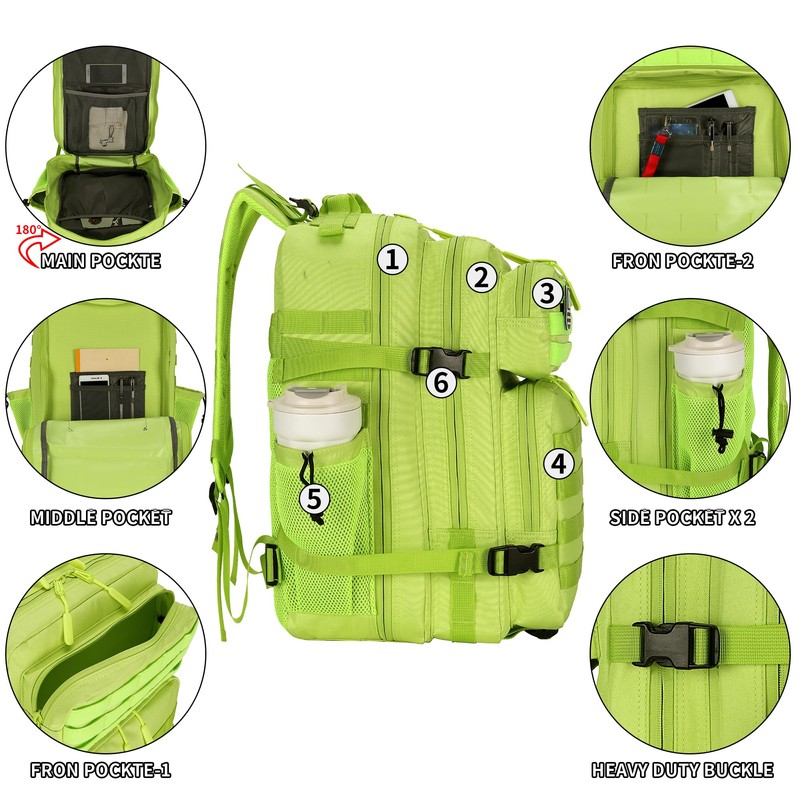 W WINTMING 25L Tactical Backpack Small Military Tactical Backpack Molle