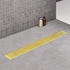 Elefloom Linear Shower Drain, 18 inch Gold Drain with Removable
