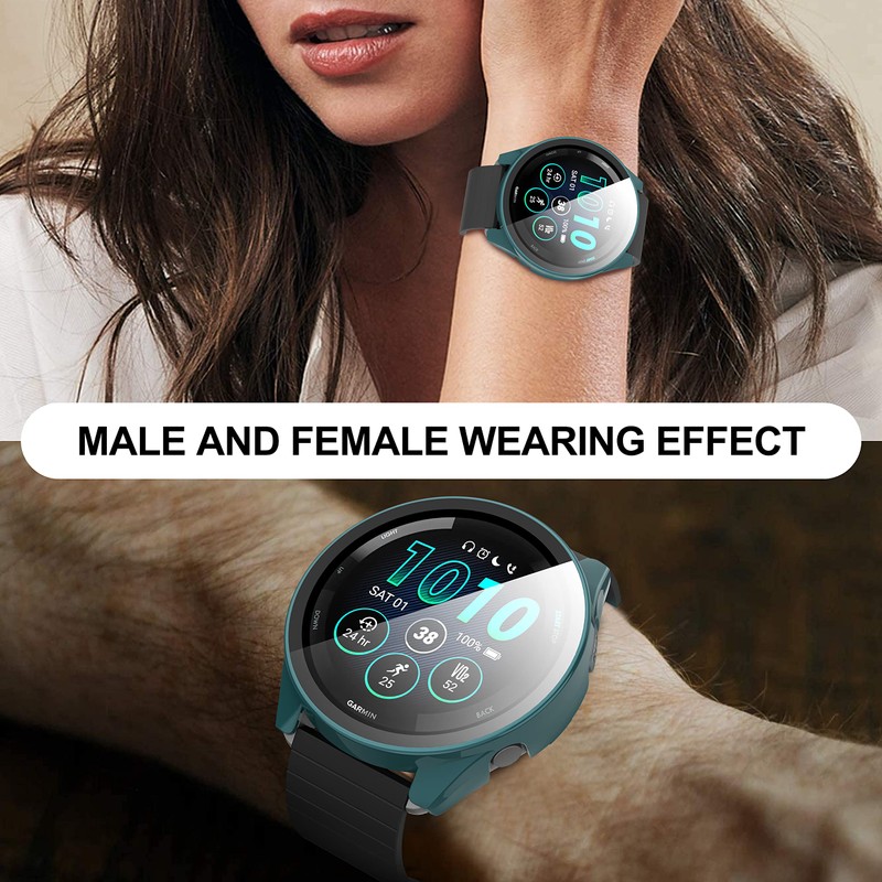 Suoman 2-Pack for Garmin Forerunner 265S Case, High Definition Clear