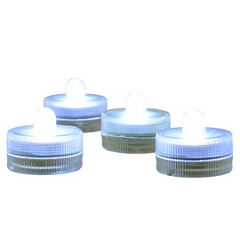 Submersible LED Lights cr2032 Battery Powered Underwater Waterproof LED Tea Light Candles for Events Wedding Centerpieces Vase Floral Xmas Holidays Home Decor Lighting(Pack of 12) (White)