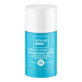 Ethical Zinc Natural Clear Zinc Sunscreen Stick SPF 50, 50g