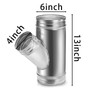 SOUJOY 6" to 4" Branch Y-Shape Ducting Connector, 45 Degree