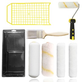 Odowalker 8 Piece Paint Roller Set Paint Roller Set Painting Tools Paint Roller Paint Roller Paint Brush Paint Roller Cover with Paint Tray DIY Supplies