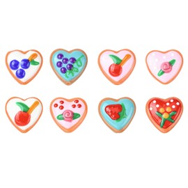 Ipotkitt 9 pcs 9 Colors Heart with Fruit Lampwork Enamel Beads Love Shape Grape Strawberry Glass Crystal Beads for DIY Jewelry Crafts Necklace Bracelet Earrings Purse Decor