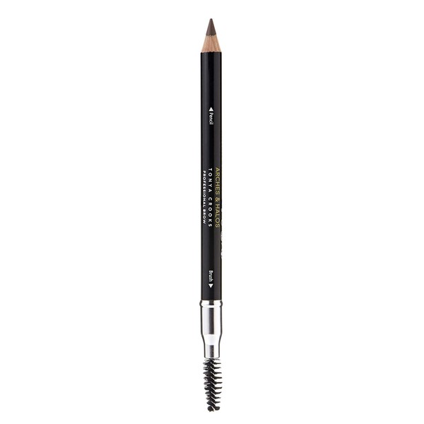 Arches & Halos Precision Brow Shaping Pencil - Double Sided Eyebrow Filler and Spoolie Brush - Creamy Texture for Shaping and Defining With Ease - Vegan, Cruelty Free - Warm Brown - 0.070 oz