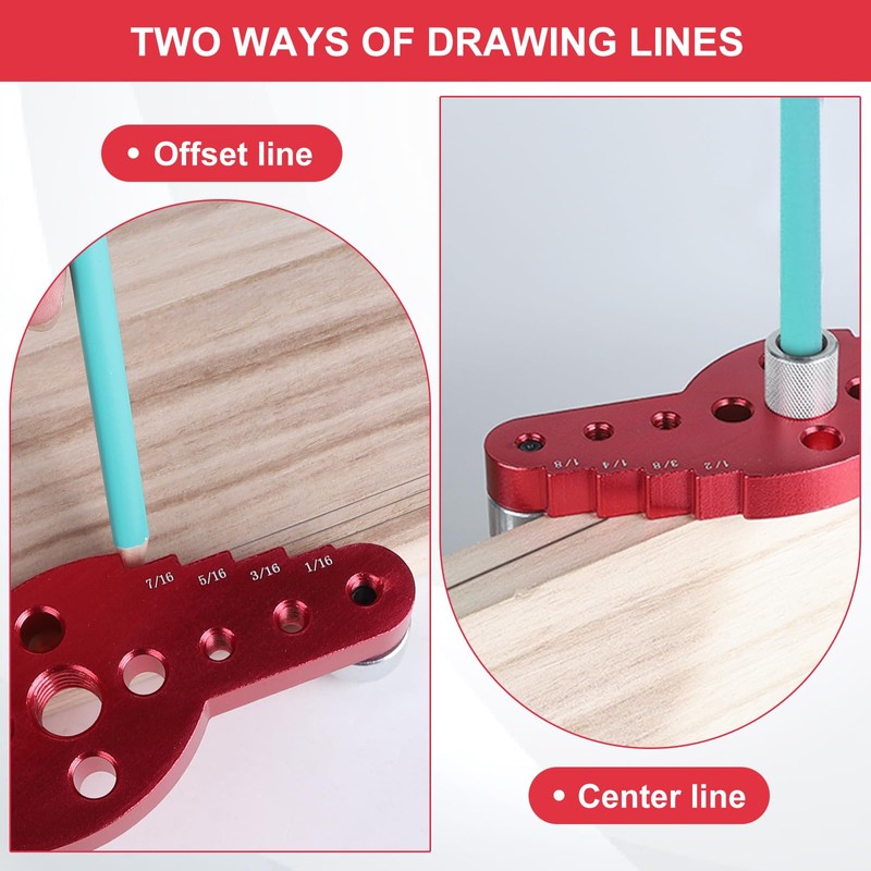 EFUTURETIME Self-Centring Dowel Device Set, 6/8/10 mm Holes Locator Woodworking,