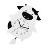Acrylic Wall Clock Cartoon Cow Shape Silent Movement Decorative Swinging