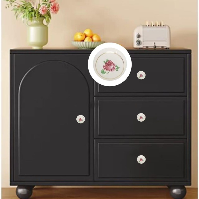 Eledabra Hand Painted Ceramic Knobs Kitchen Cabinet Retro Vintage Door