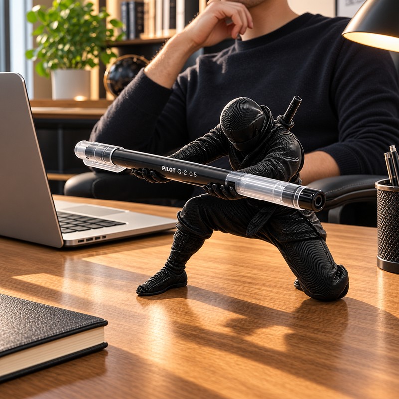 3D Printed Ninja Pen Holder for Desk Organization – Creative