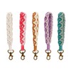 AOKSUNOVA Macrame Keyring Band Boho Orange Lanyard Woman Key Pendant