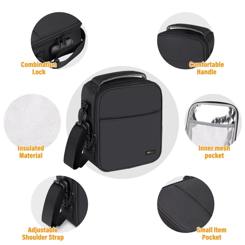SafeDelux Lockable Lunch Box with Combination LockInsulated Lunch Bag Reusab...