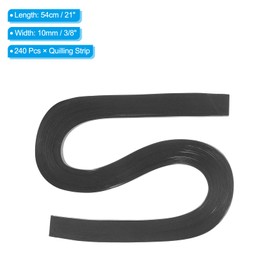 PATIKIL 240pcs Quilling Strips Paper 3/8"(10mm) 21"(54cm) Origami Paper Quilling Strip for Art DIY Hand Craft Christmas, Black
