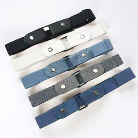 Women's Fashion Elastic Invisible Seamless Belt for Summer Jeans - Retractable Running Belt Invisible Black Denim + 8*3*1cm 15ea