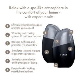 GESKE SmartAppGuided™ Cool & Warm Eye & Face Massager | 7 in 1 | Multi Massager | Face & Neck | Battery-free Cooling & Warming | Firms, Relaxes & De-Puffs Skin | Eye-Nose Area Targeted Design