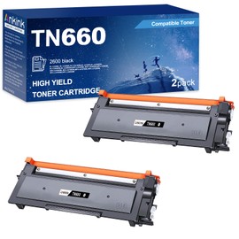 High Yield TN660 TN630 Black Toner Cartridge Replacement for Brother TN-660 630 to Use with MFC-L2700DW L2720DW L2740DW HL-L2300D L2320D L2360DW L2380DW DCP-L2540DW Printer（2 Pack）