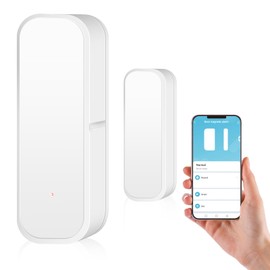 WiFi Door Sensor, Set of 2 Door Alarm Sensors, Intelligent Door Open/Closed Detectors, Smart Tuya Door Sensor, Free, Wireless Window Sensor App Notification for Home, Shed, Garage