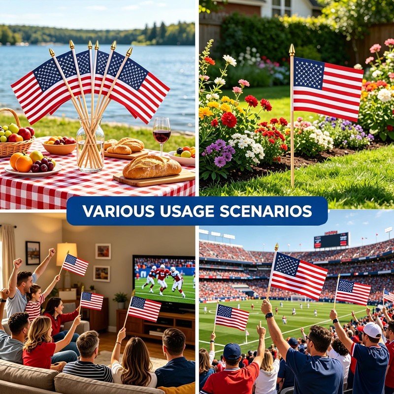 American Flags for Outside, 12 Pcs 8x12 Inch American Flags