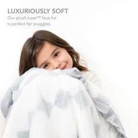 Little Giraffe Luxe Stairway Blanket 29" x 35" Silver