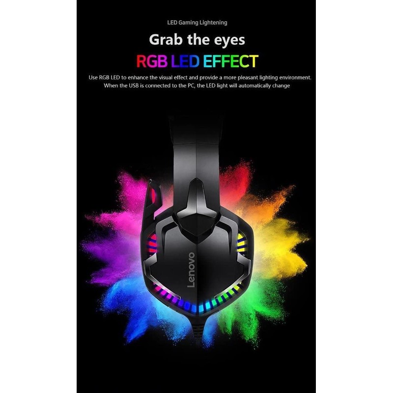 Lenovo HS15 3D Stereo Gaming Headset with Adjustable Microphone and