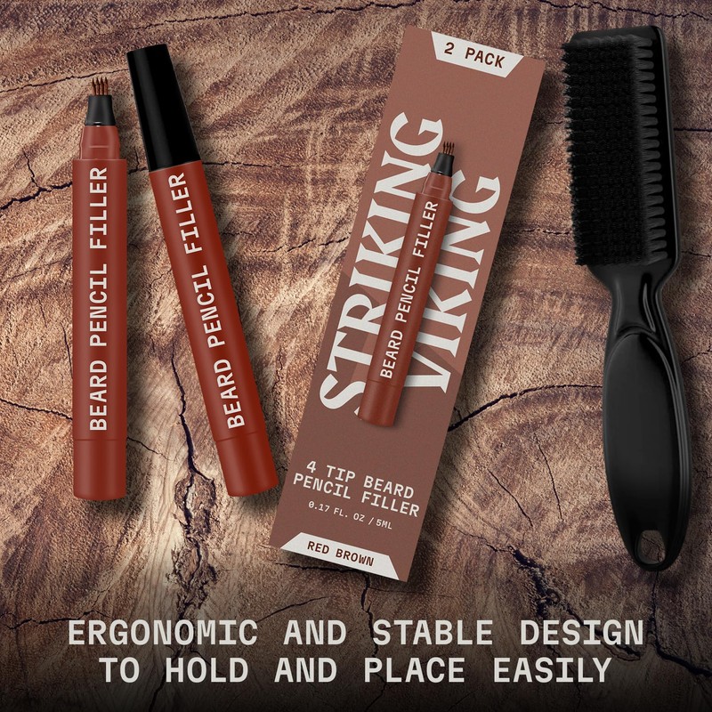 Striking Viking Beard Pencil & Bristle Brush for Men -